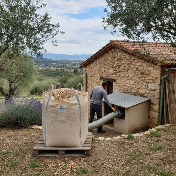 Vente de granulés de bois prêts à l’emploi à Montpellier vers Avignon pellets sacs pratiques